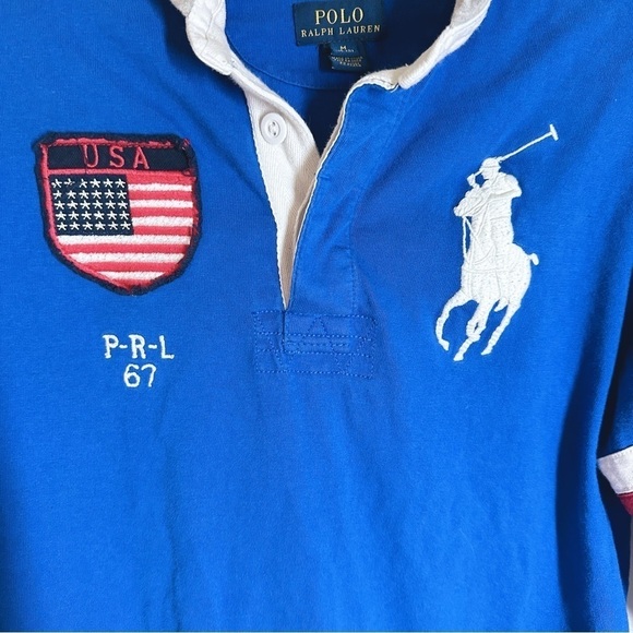 Polo Ralph Lauren Big Pony Long Sleeve Hooded Shirt Boys Size M (10-12) - Picture 3 of 8